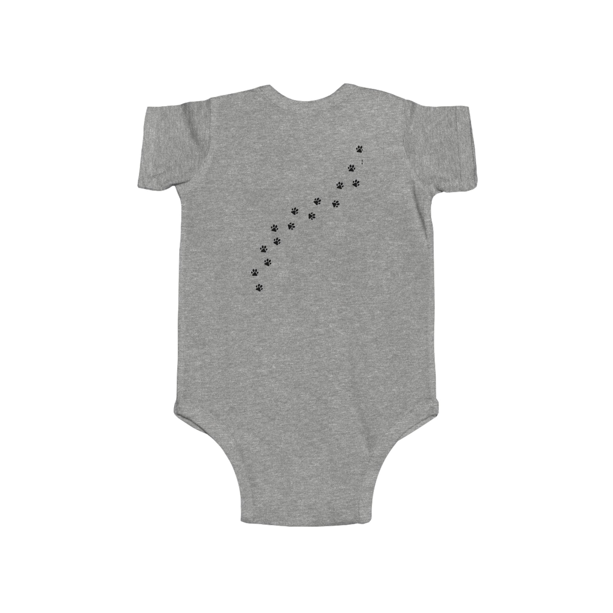 Baby Onesie Bodysuit - "Best Friends" Cute Girl & Puppy Onesie with Paw Print Back - Sizes NB to 24mos