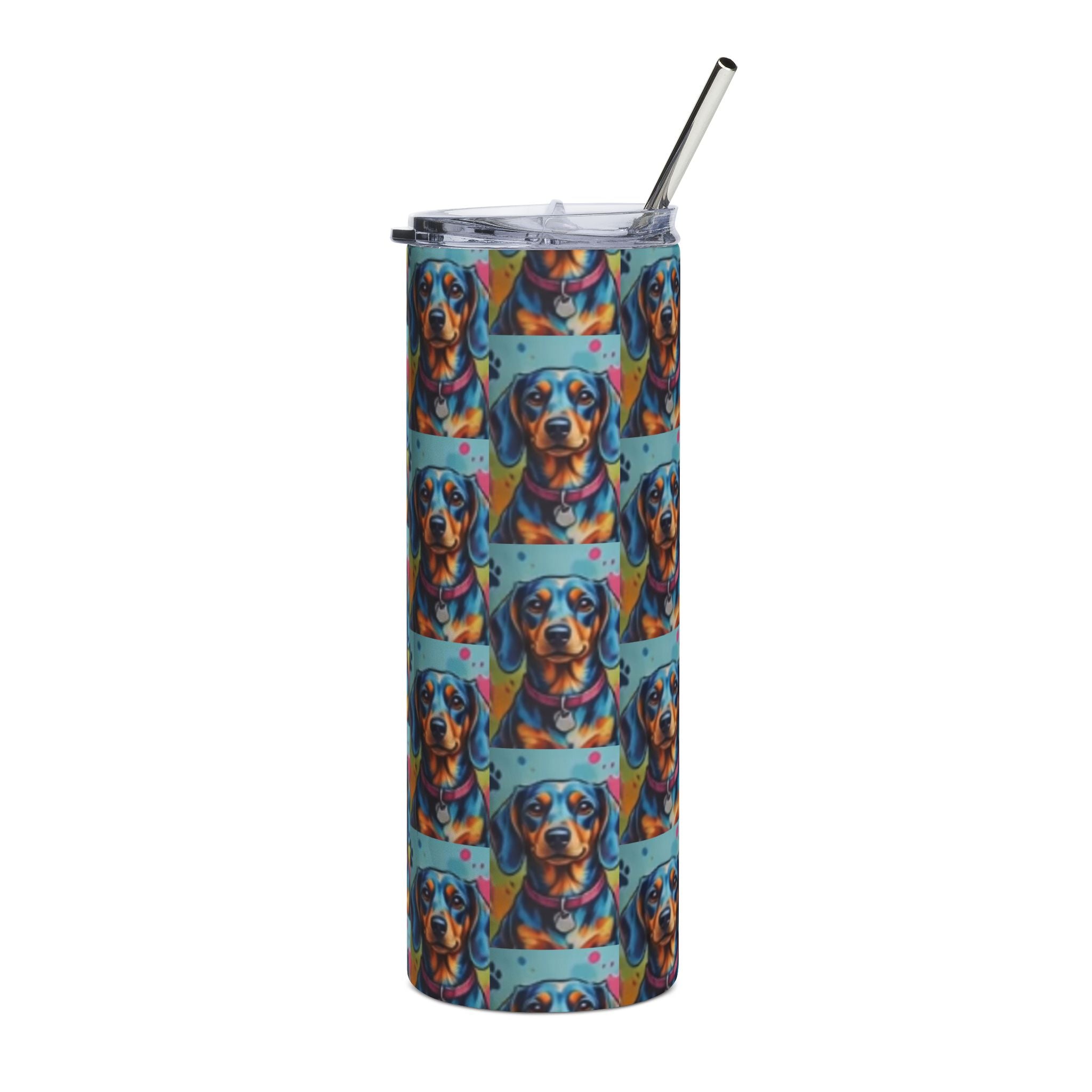 Dachshund Pop Art 20oz Stainless Tumbler – Colorful Wiener Dog Travel Cup