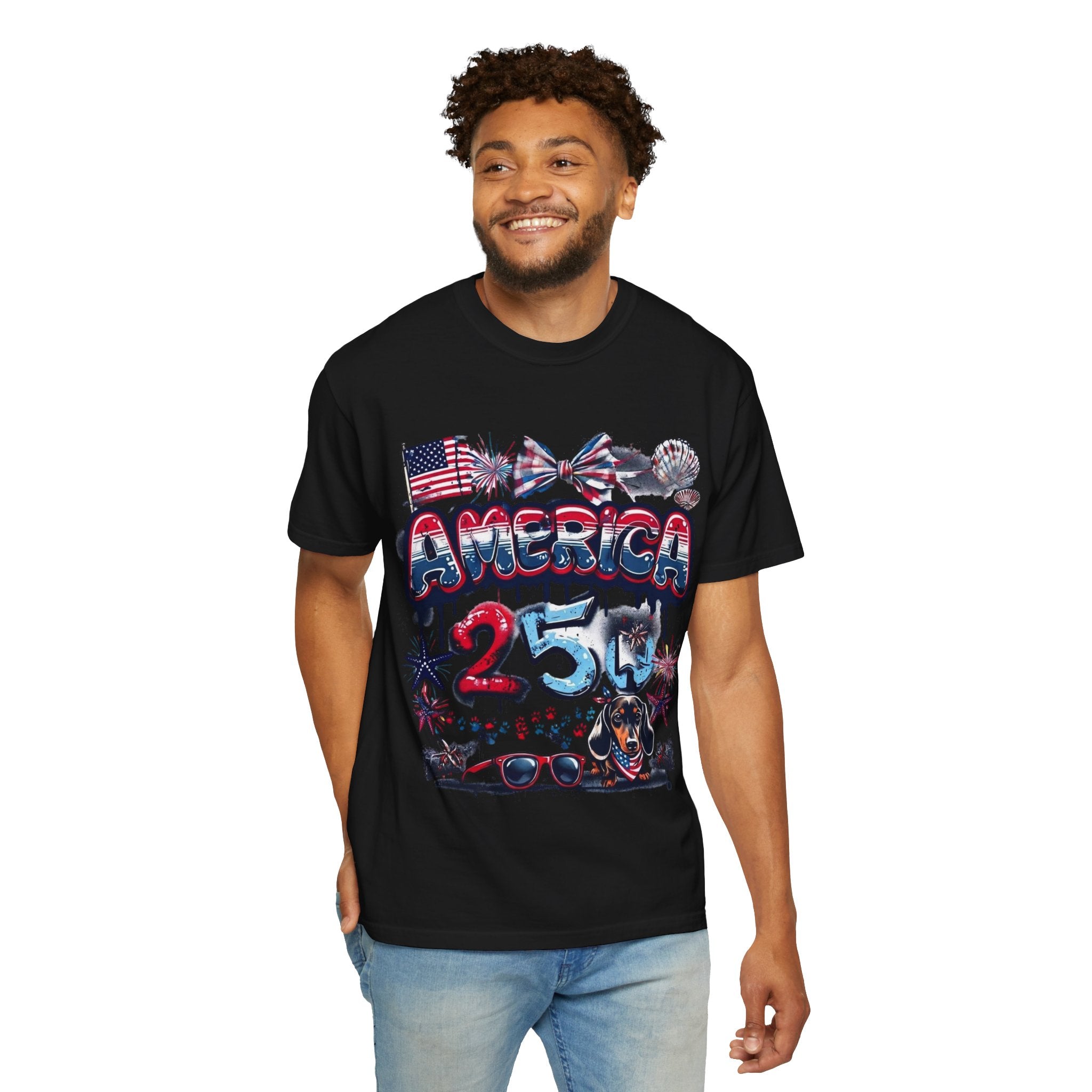 America 4th of July Graphic T-Shirt — "Happy 4th of July" Patriotic Tee