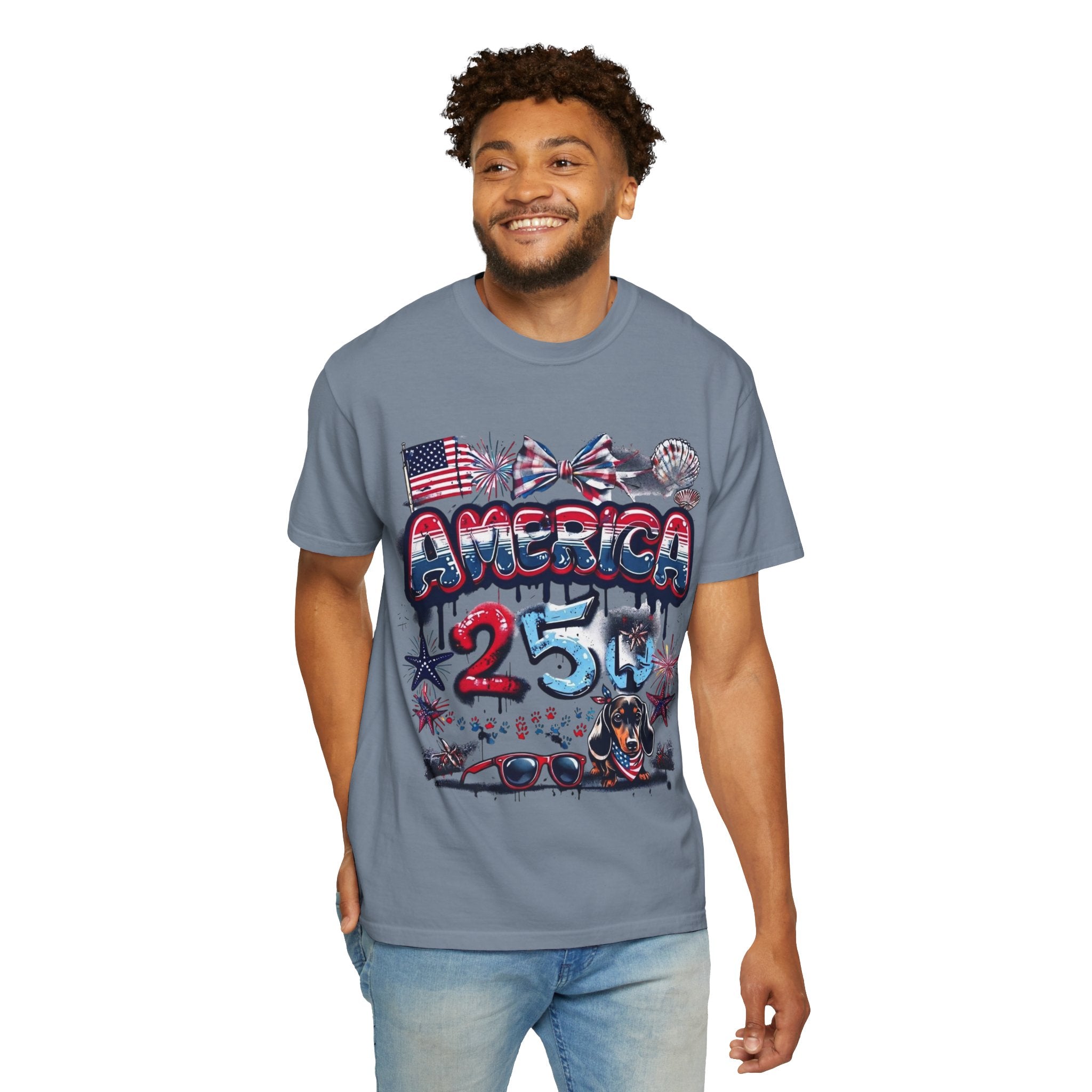 America 4th of July Graphic T-Shirt — "Happy 4th of July" Patriotic Tee