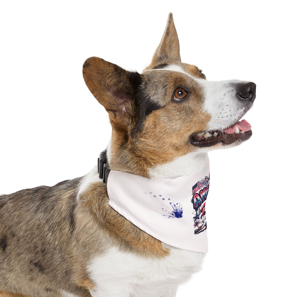Pet Bandana — Patriotic "America 25" Dog Collar Bandana for 4th of July & Veterans Day
