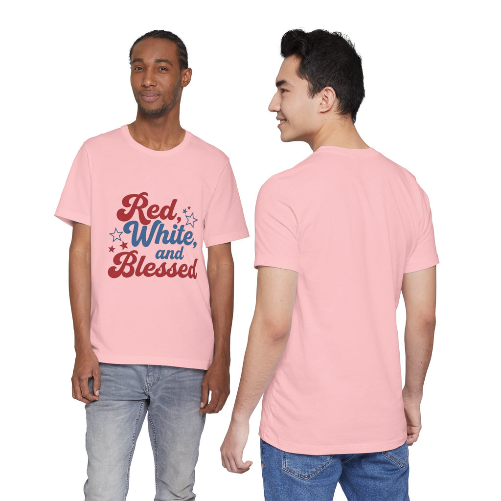 Unisex Jersey short sleeve Red, White, and Blessed T‑Shirt - 4th of July Theme