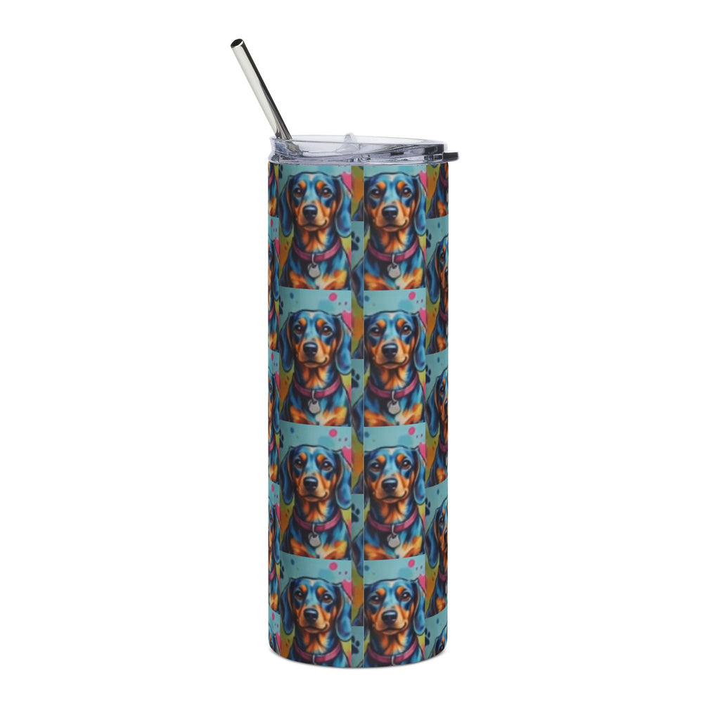 Dachshund Pop Art 20oz Stainless Tumbler – Colorful Wiener Dog Travel Cup