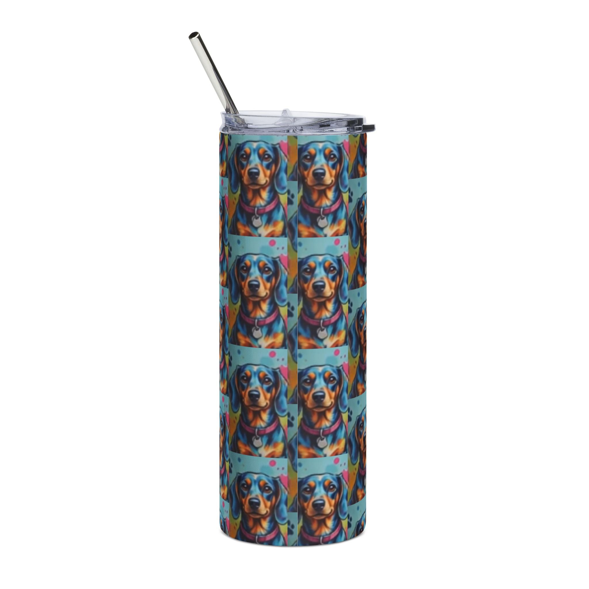 Dachshund Pop Art 20oz Stainless Tumbler – Colorful Wiener Dog Travel Cup