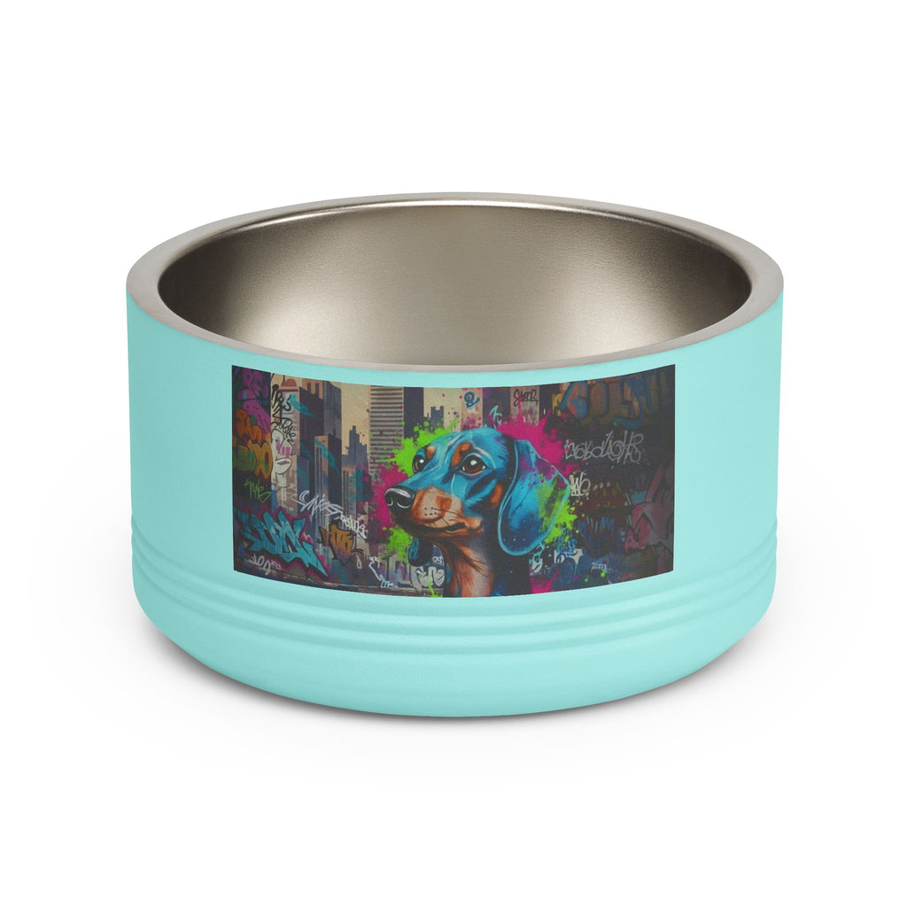 Pet Bowl, 18oz stainless steel graffitti style