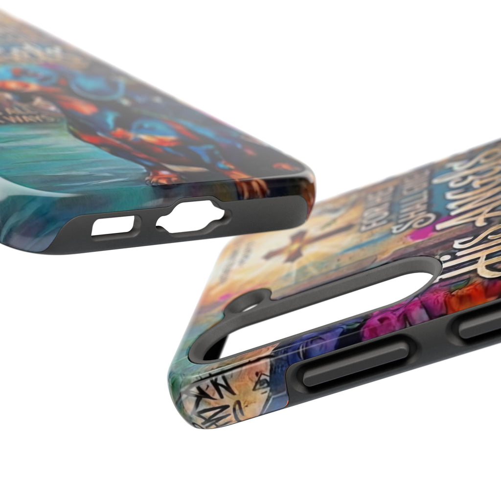 Faithful Paws Graffiti Dachshund Phone Case — "For He Shall Give His Angels" Tough Protective Case