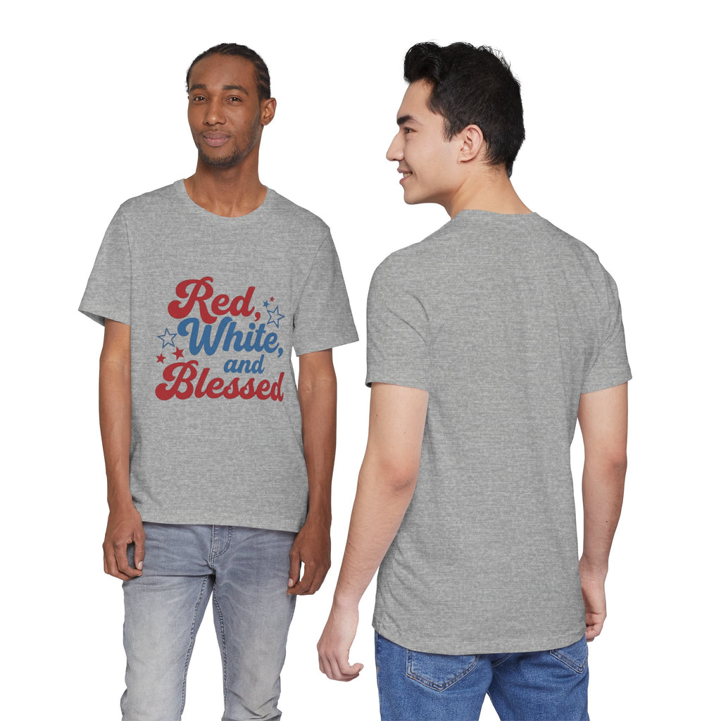Unisex Jersey short sleeve Red, White, and Blessed T‑Shirt - 4th of July Theme