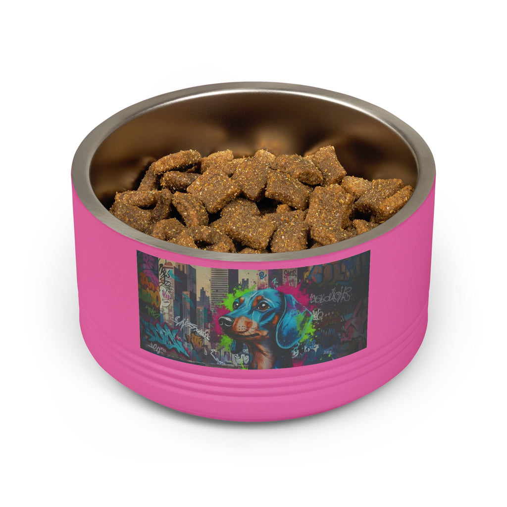 Pet Bowl, 18oz stainless steel graffitti style