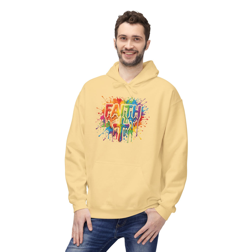 Faith Cross Rainbow Paint-Splash Hoodie