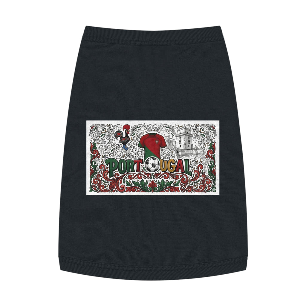 🇵🇹 Portugal Pet Tank Top — Portuguese Rooster & Azulejo Design Dog Shirt