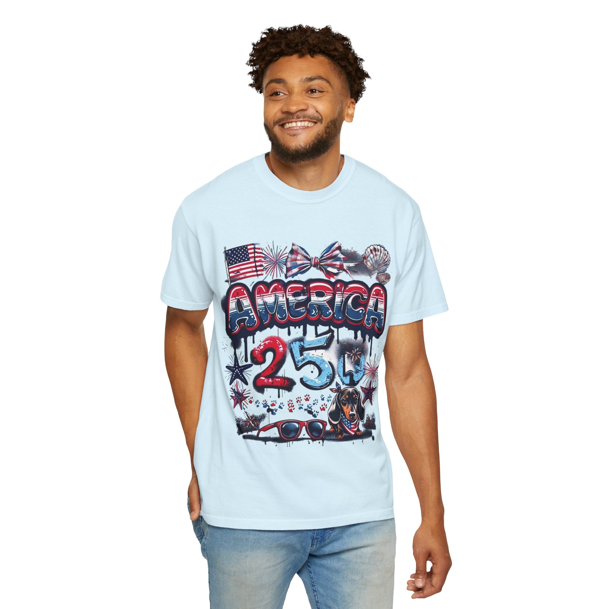 America 4th of July Graphic T-Shirt — "Happy 4th of July" Patriotic Tee