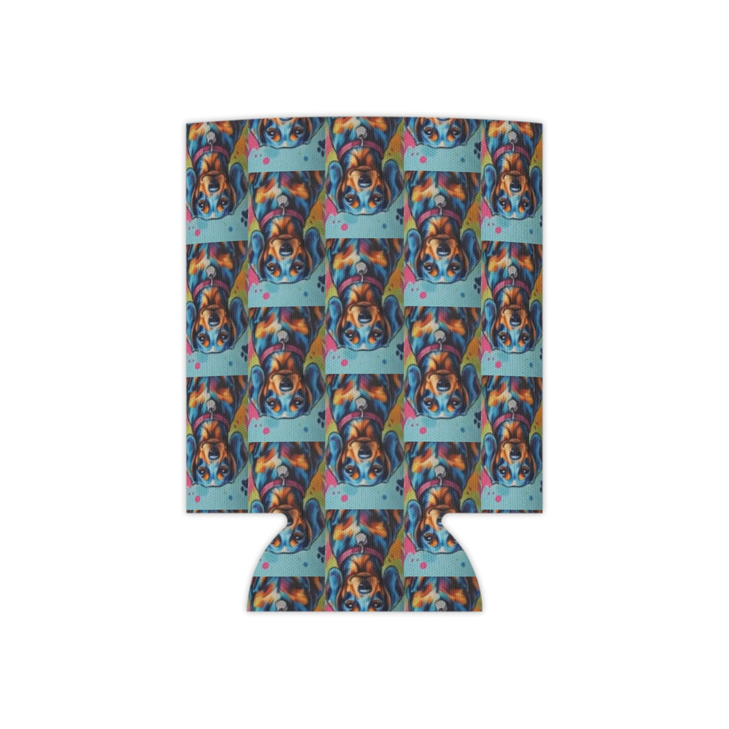Can Cooler - Colorful Pop Art Dachshund Pattern