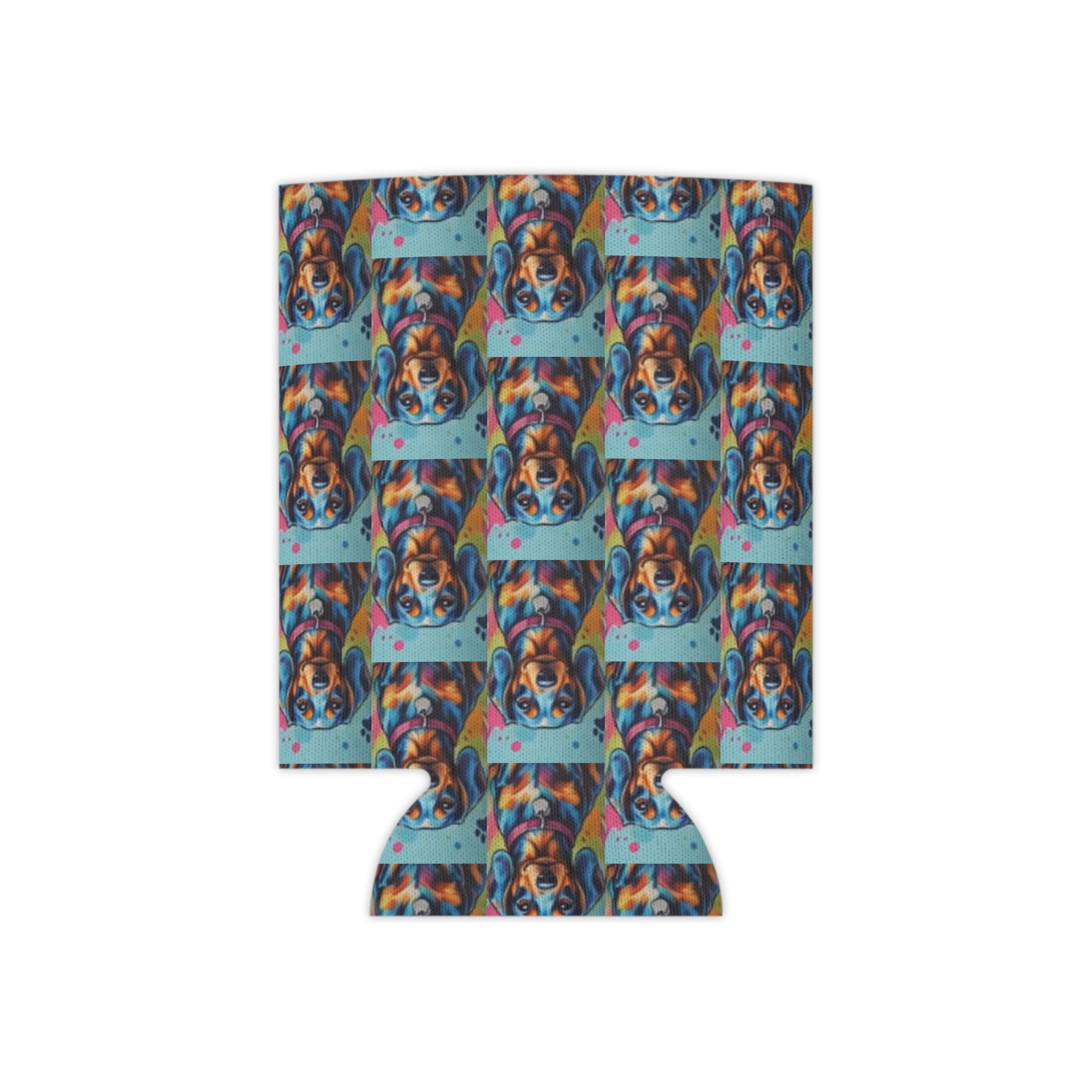 Can Cooler - Colorful Pop Art Dachshund Pattern