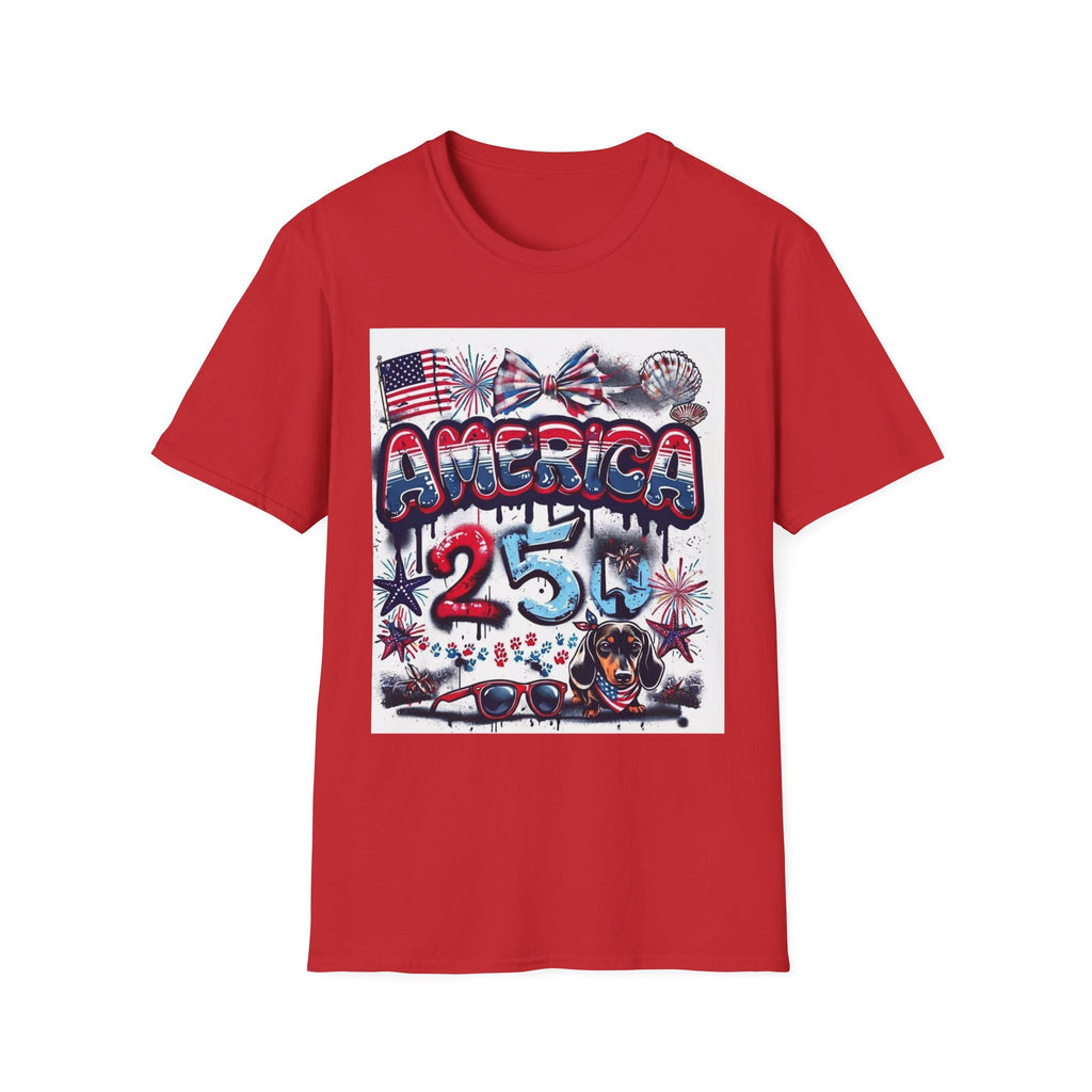 America 4th of July Graphic Tee — Patriotic USA Flag & Fireworks Design