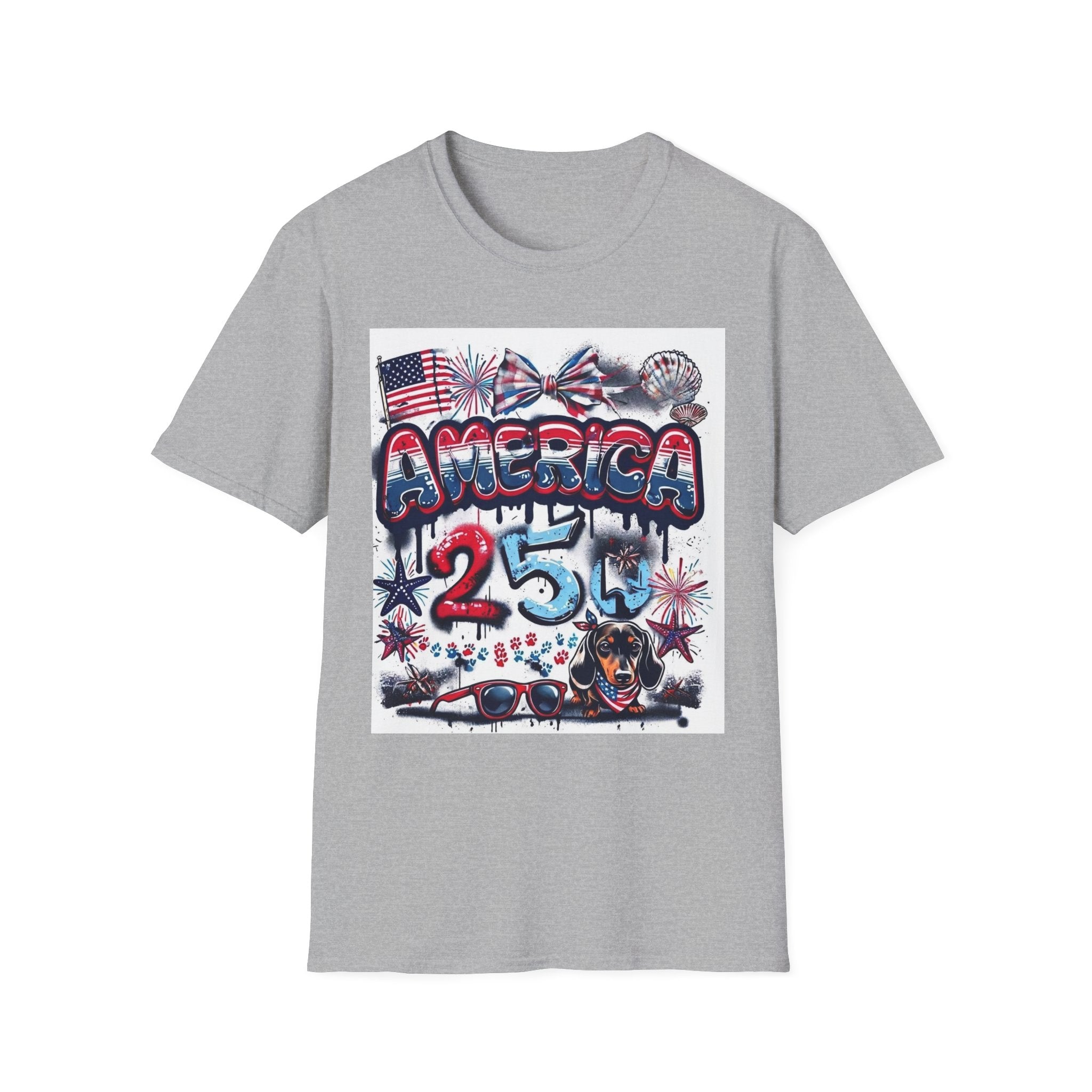 America 4th of July Graphic Tee — Patriotic USA Flag & Fireworks Design