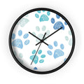 Paw Print Wall Clock — Blue Teal Pet Lover Decorative Clock