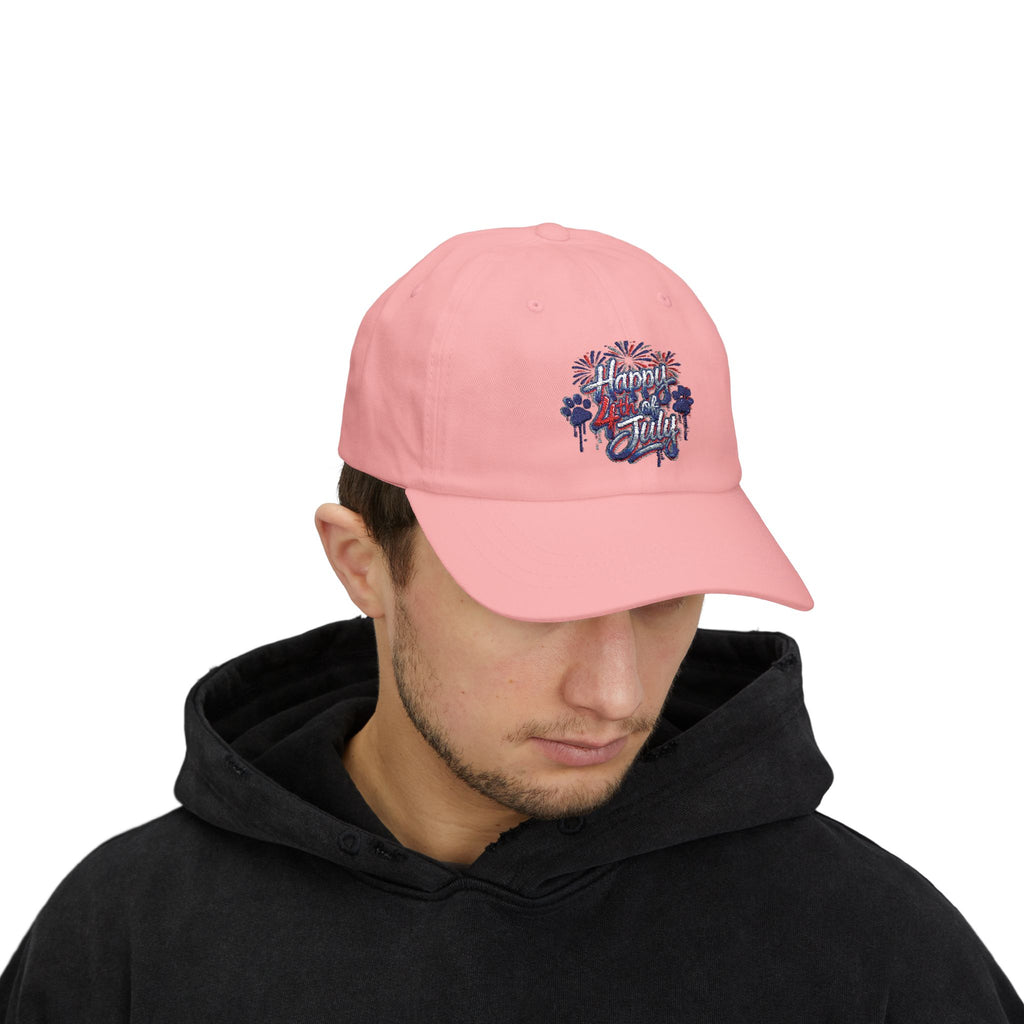 4th of July Dad Cap - 'Happy July' Fireworks Baseball Hat