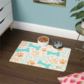 Dog Bone & Paw Print Pet Mat (12x18) — Non-Slip Feeding Mat for Dogs & Cats