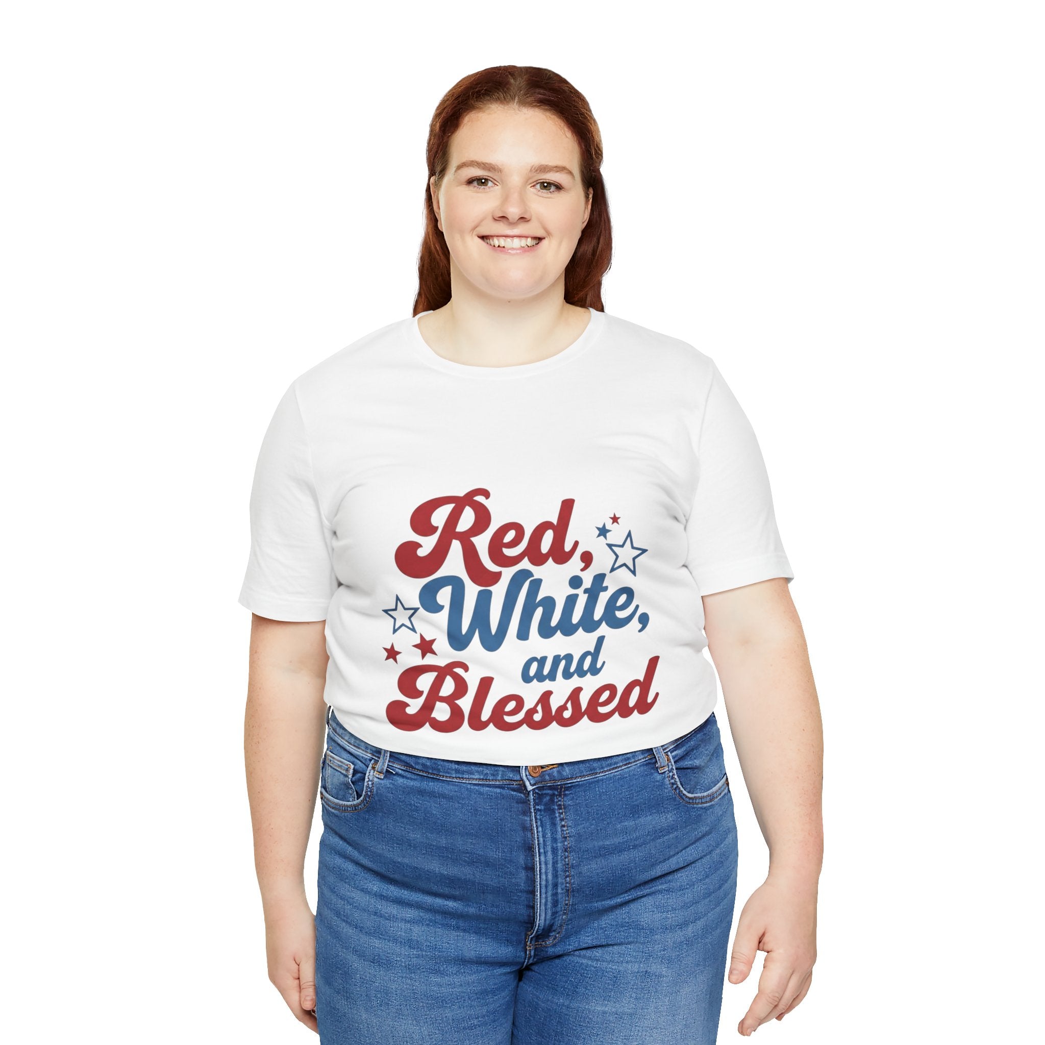 Unisex Jersey short sleeve Red, White, and Blessed T‑Shirt - 4th of July Theme