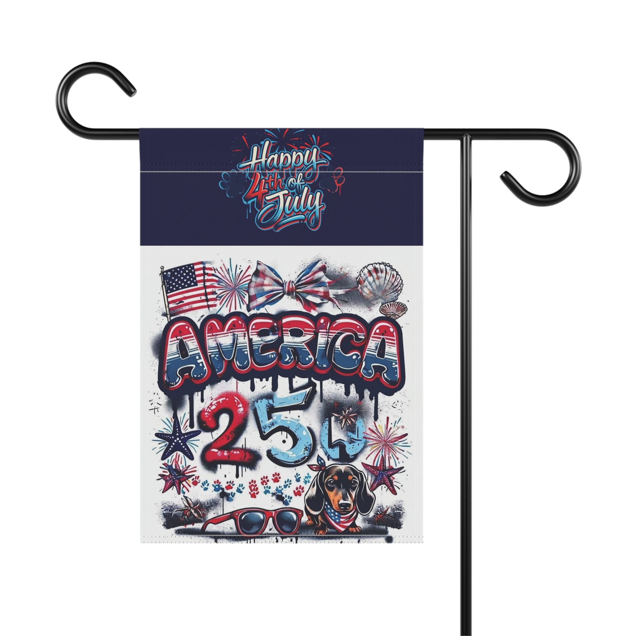 Patriotic 4th of July Garden Flag — 'America 25' Americana Outdoor Banner