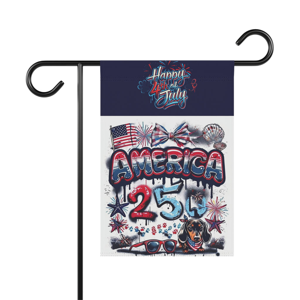 Patriotic 4th of July Garden Flag — 'America 25' Americana Outdoor Banner