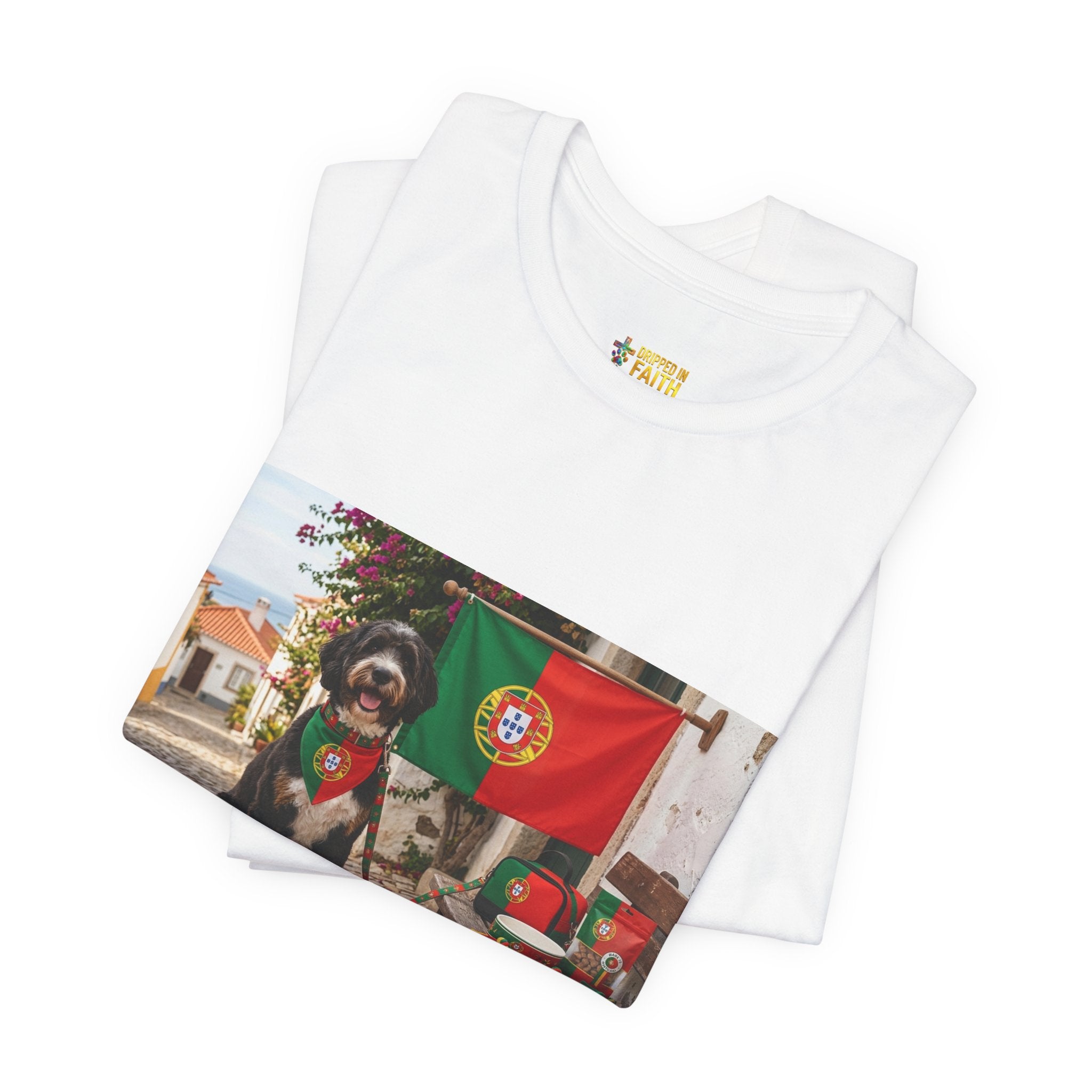 🇵🇹 Portuguese All The Way! T-Shirt — Portugal Flag & Dog Travel Tee