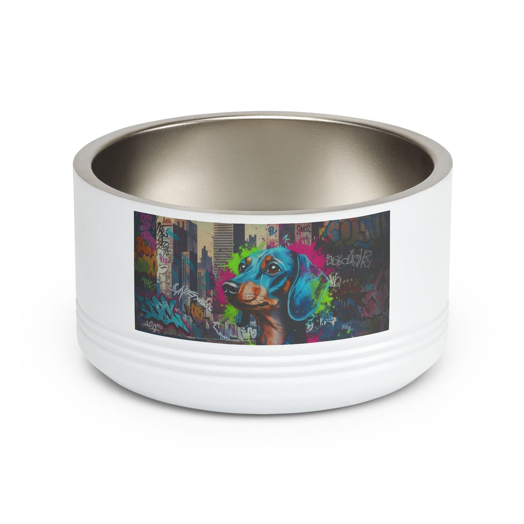 Pet Bowl, 18oz stainless steel graffitti style