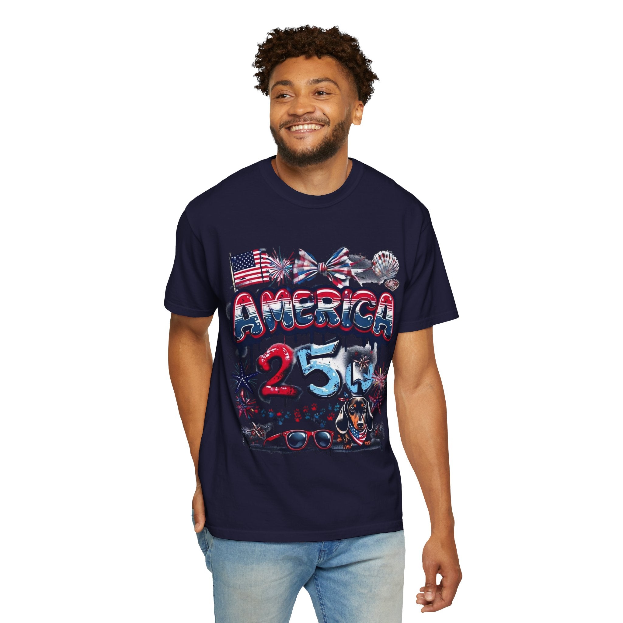 America 4th of July Graphic T-Shirt — "Happy 4th of July" Patriotic Tee