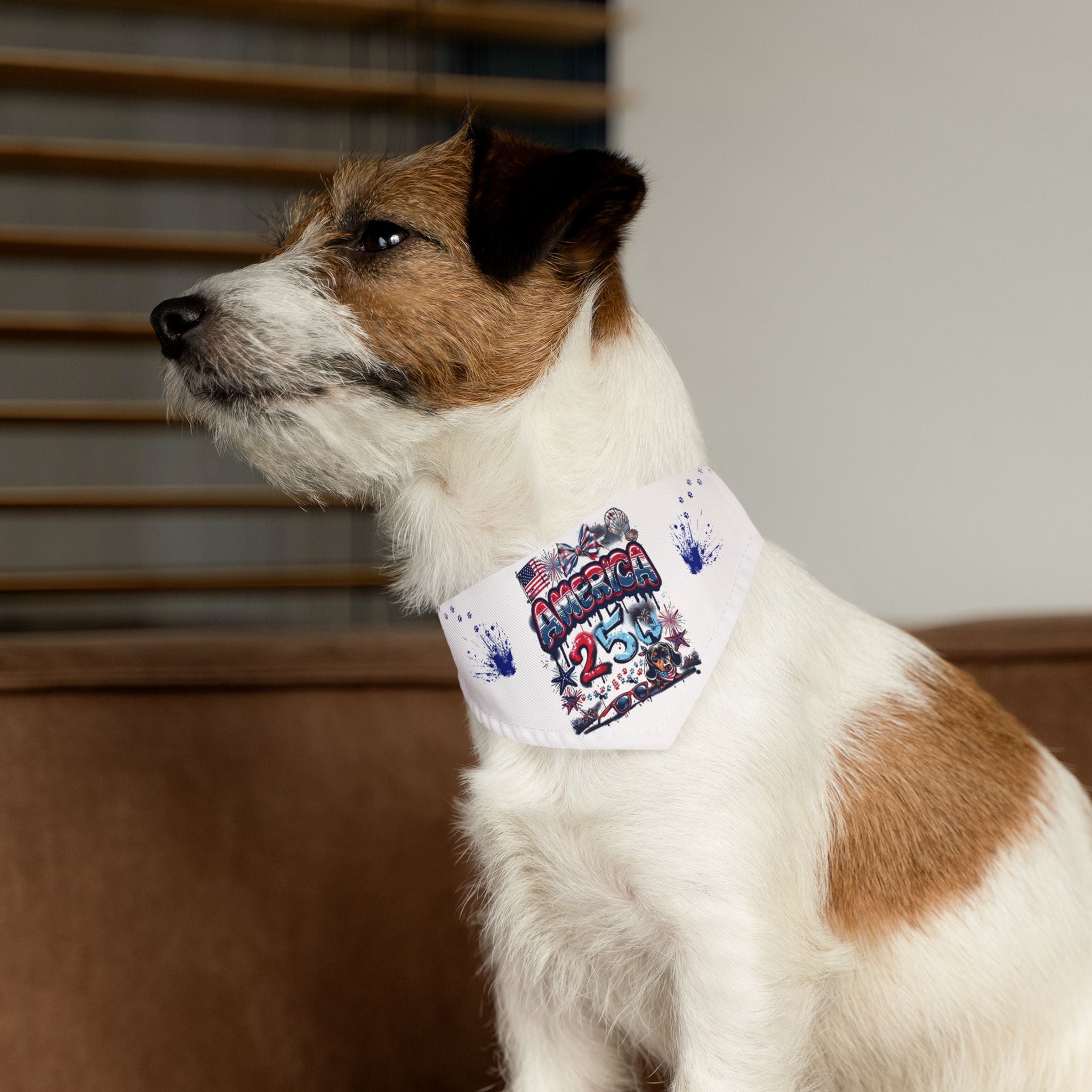Pet Bandana — Patriotic "America 25" Dog Collar Bandana for 4th of July & Veterans Day