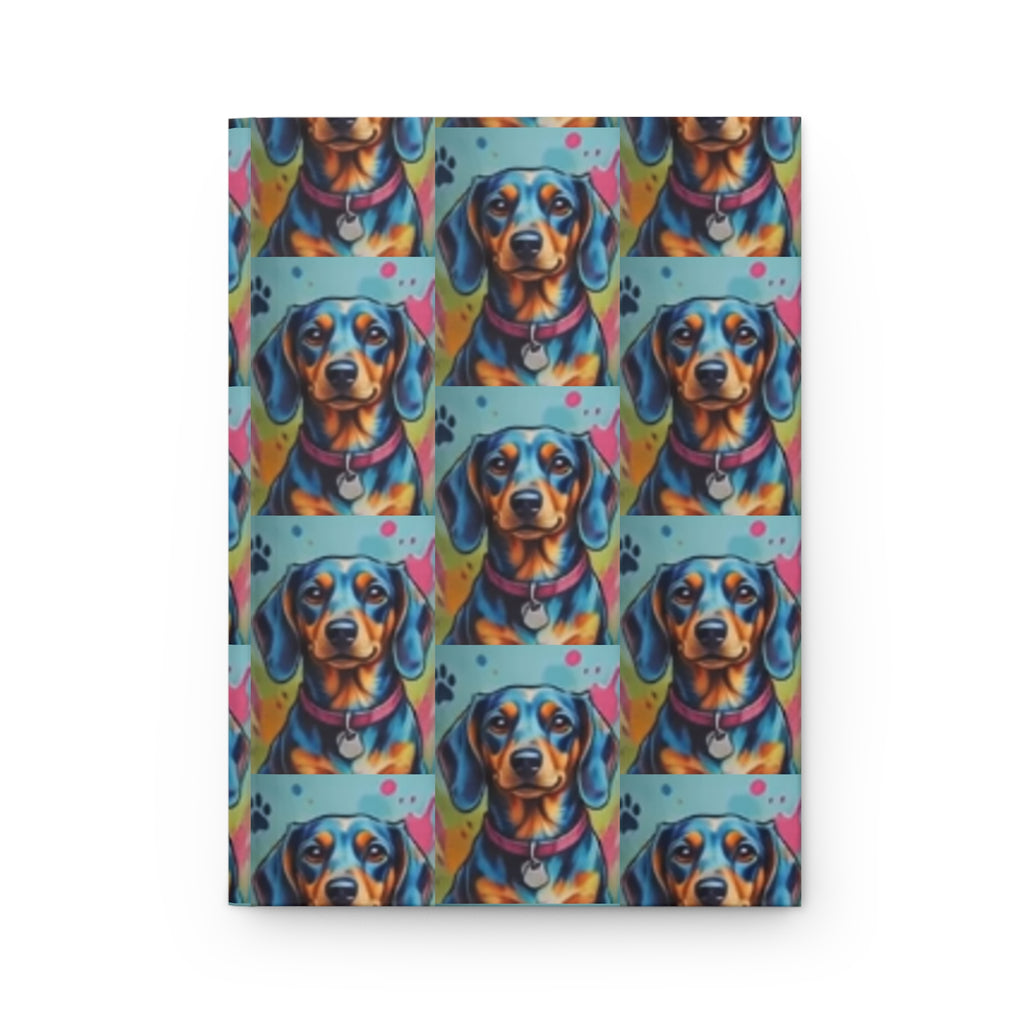Colorful Dachshund Hardcover Journal — Bright Pop-Art Dog Notebook