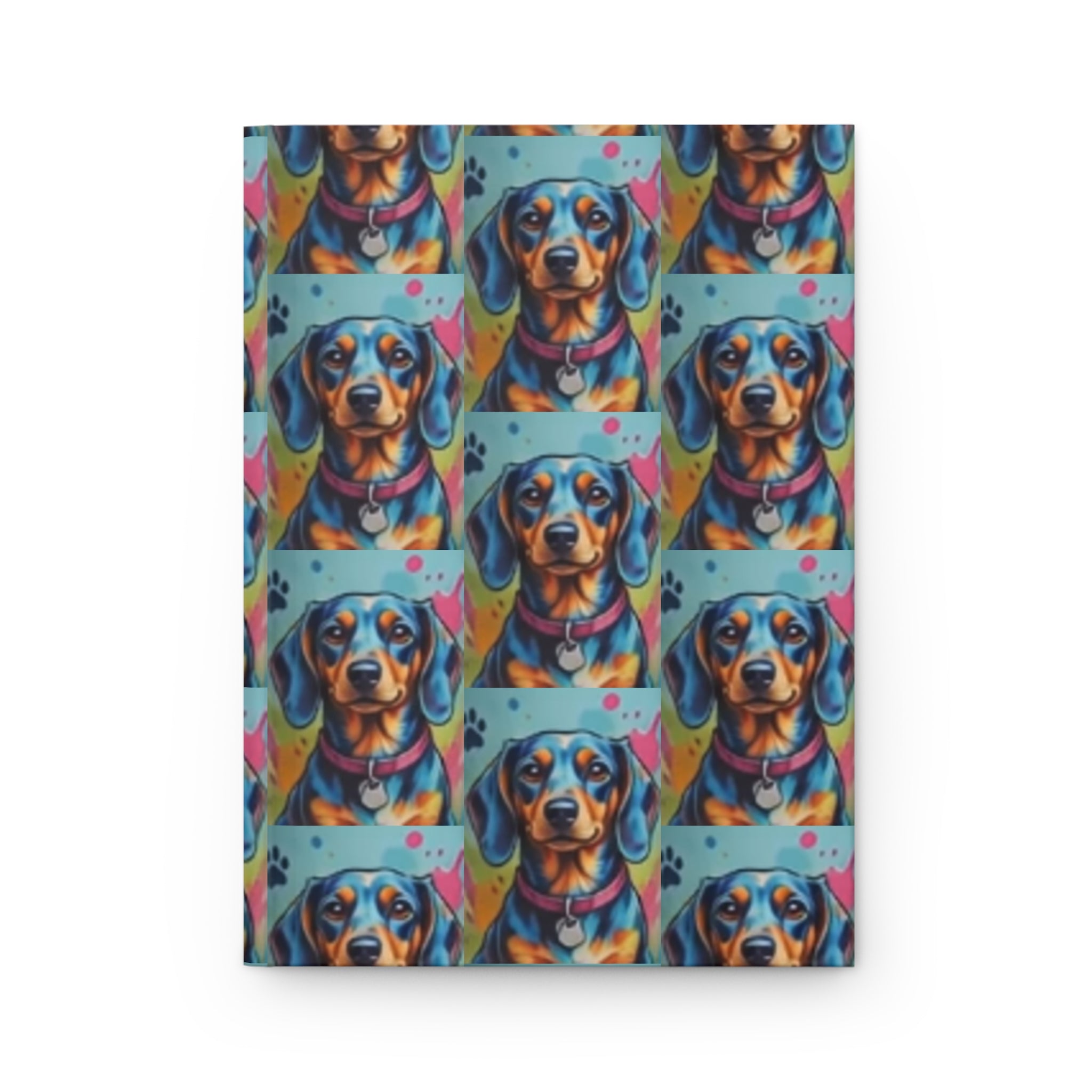 Colorful Dachshund Hardcover Journal — Bright Pop-Art Dog Notebook