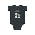 Baby Onesie Bodysuit - "Best Friends" Cute Girl & Puppy Onesie with Paw Print Back - Sizes NB to 24mos