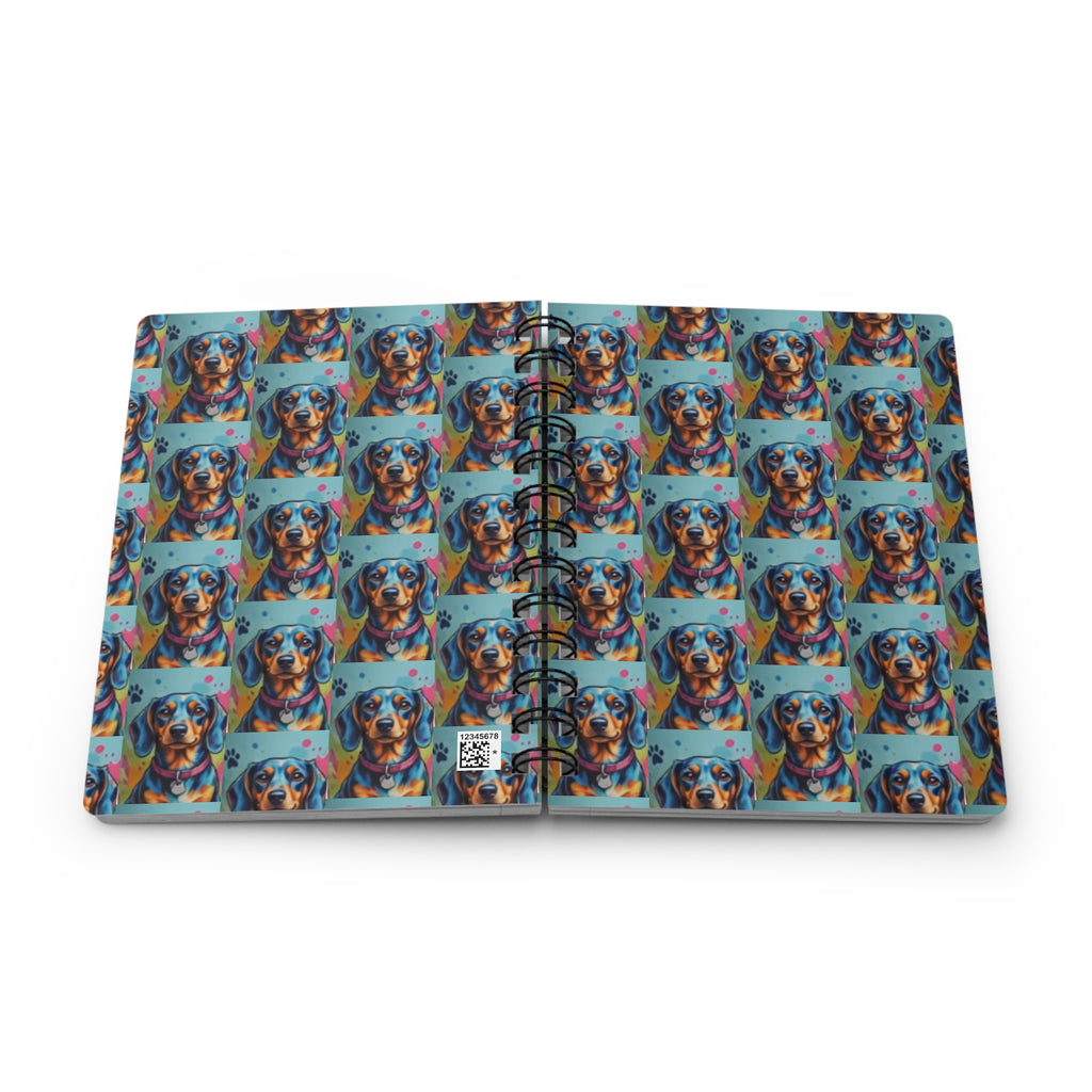 Colorful Dachshund Spiral Notebook — Vibrant Pop Art Dog Journal