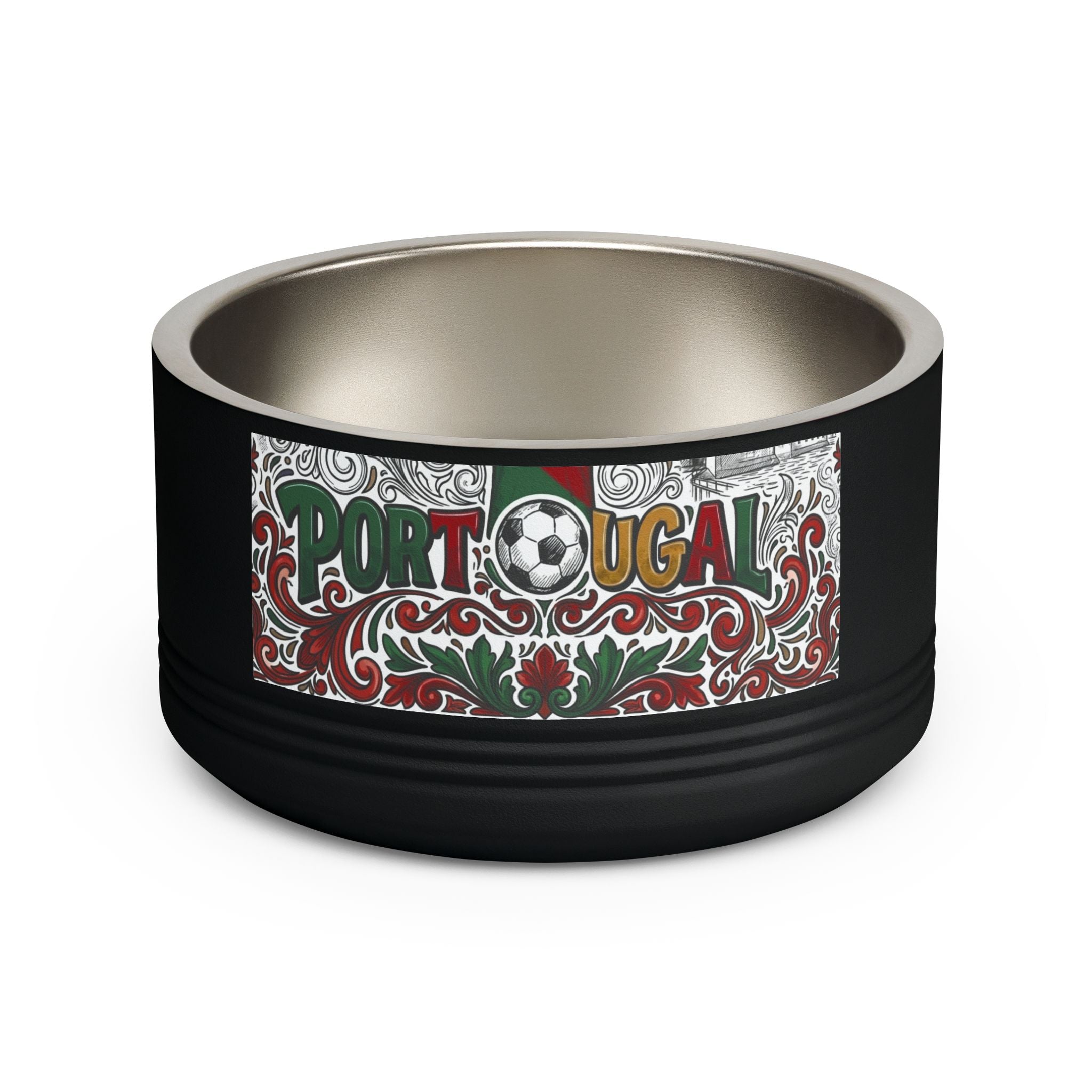 🇵🇹 Portugal Soccer Pet Bowl — 18oz Stainless Dog & Cat Food Dish