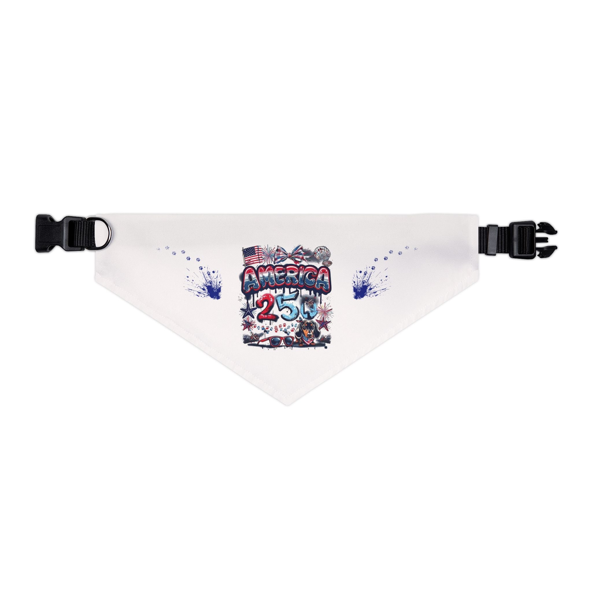 Pet Bandana — Patriotic "America 25" Dog Collar Bandana for 4th of July & Veterans Day