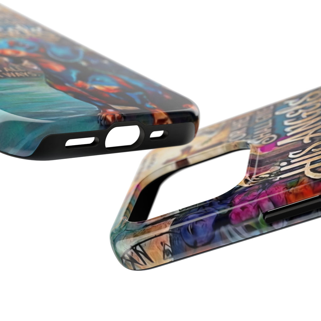 Faithful Paws Graffiti Dachshund Phone Case — "For He Shall Give His Angels" Tough Protective Case