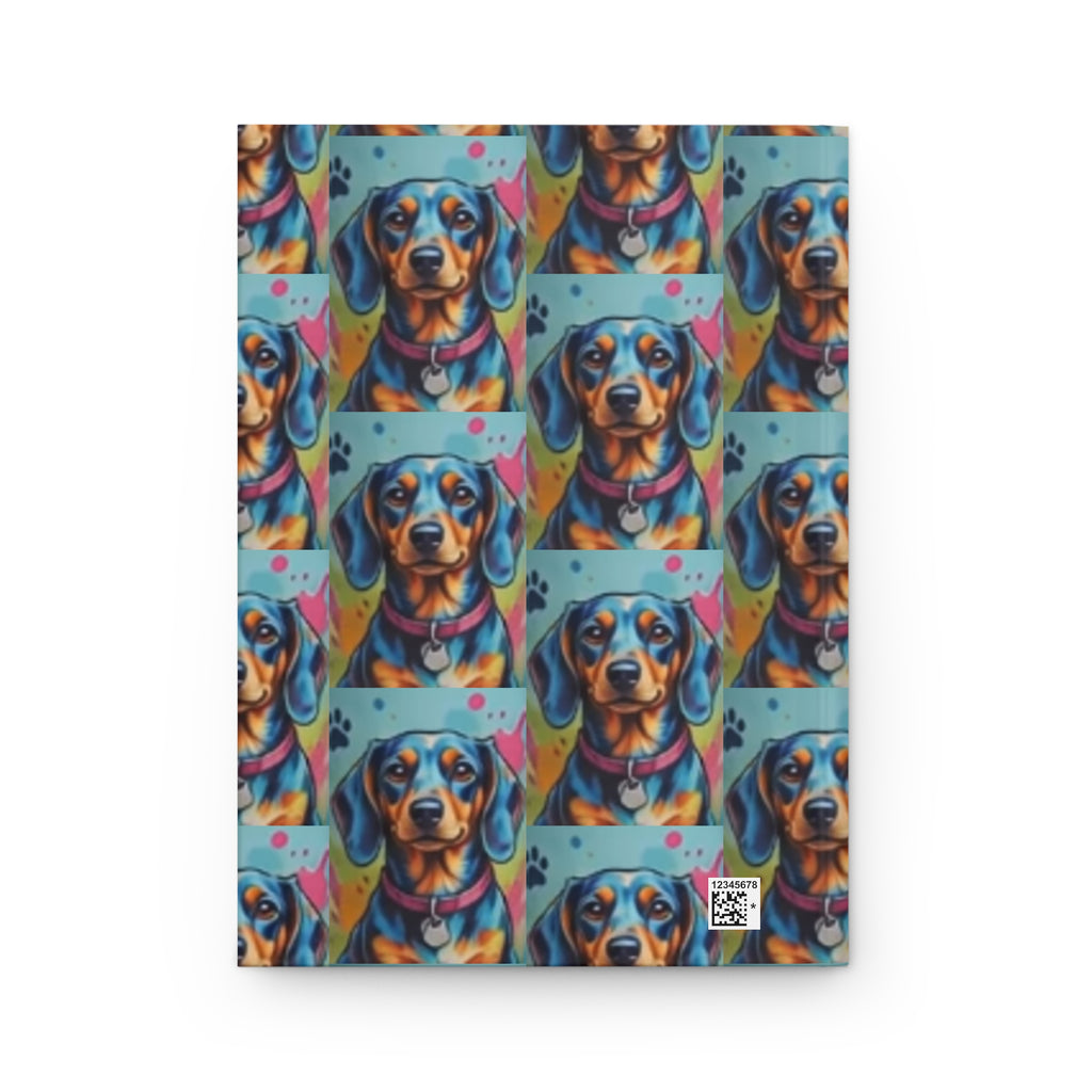 Colorful Dachshund Hardcover Journal — Bright Pop-Art Dog Notebook