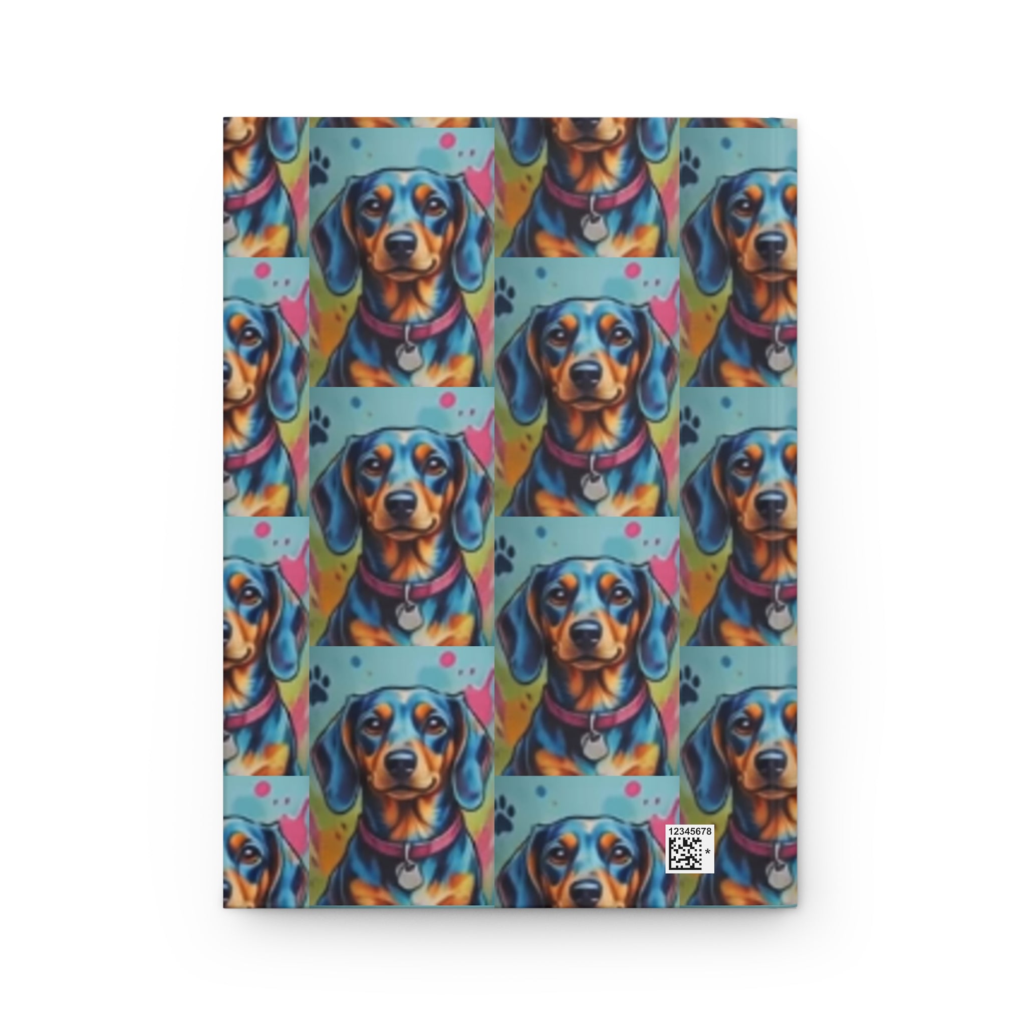 Colorful Dachshund Hardcover Journal — Bright Pop-Art Dog Notebook