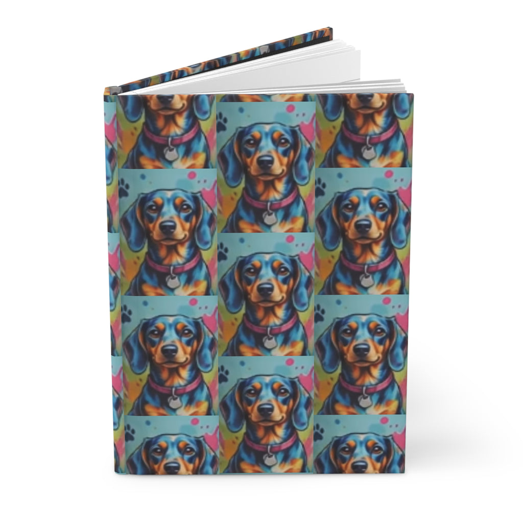 Colorful Dachshund Hardcover Journal — Bright Pop-Art Dog Notebook