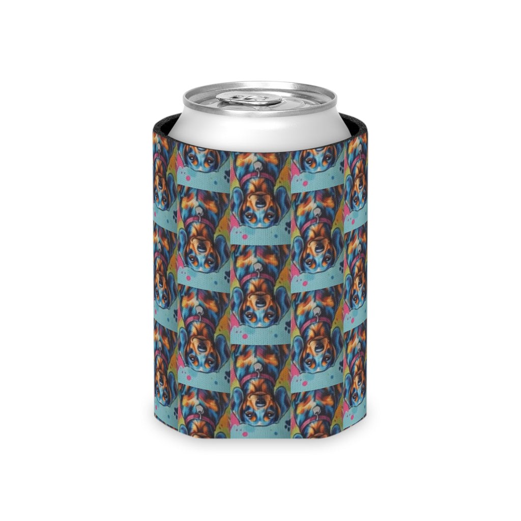 Can Cooler - Colorful Pop Art Dachshund Pattern