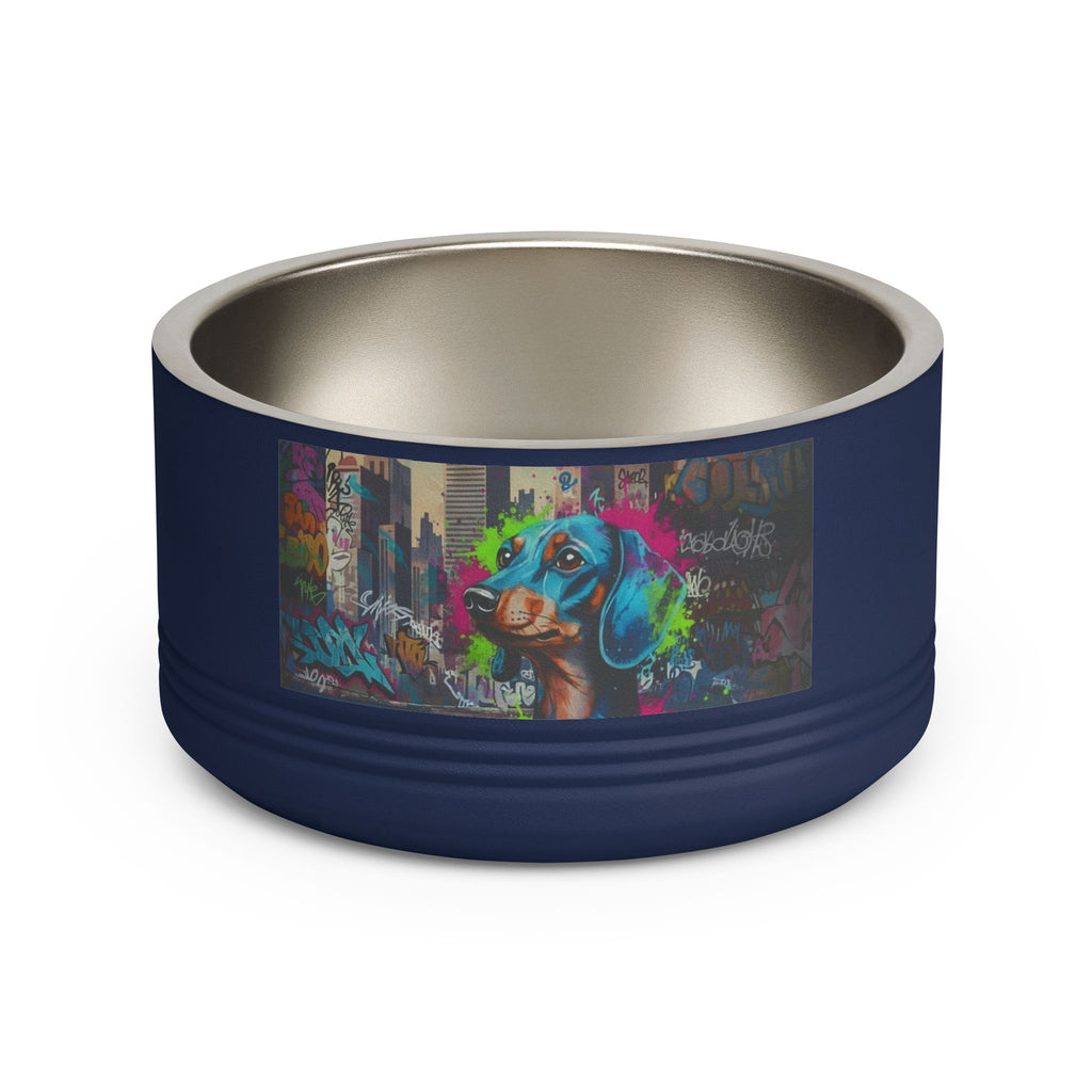 Pet Bowl, 18oz stainless steel graffitti style