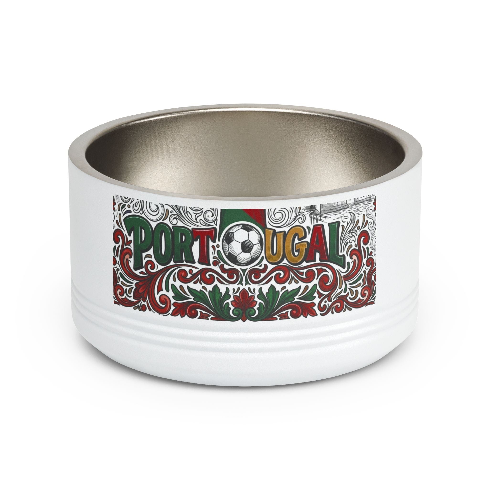 🇵🇹 Portugal Soccer Pet Bowl — 18oz Stainless Dog & Cat Food Dish