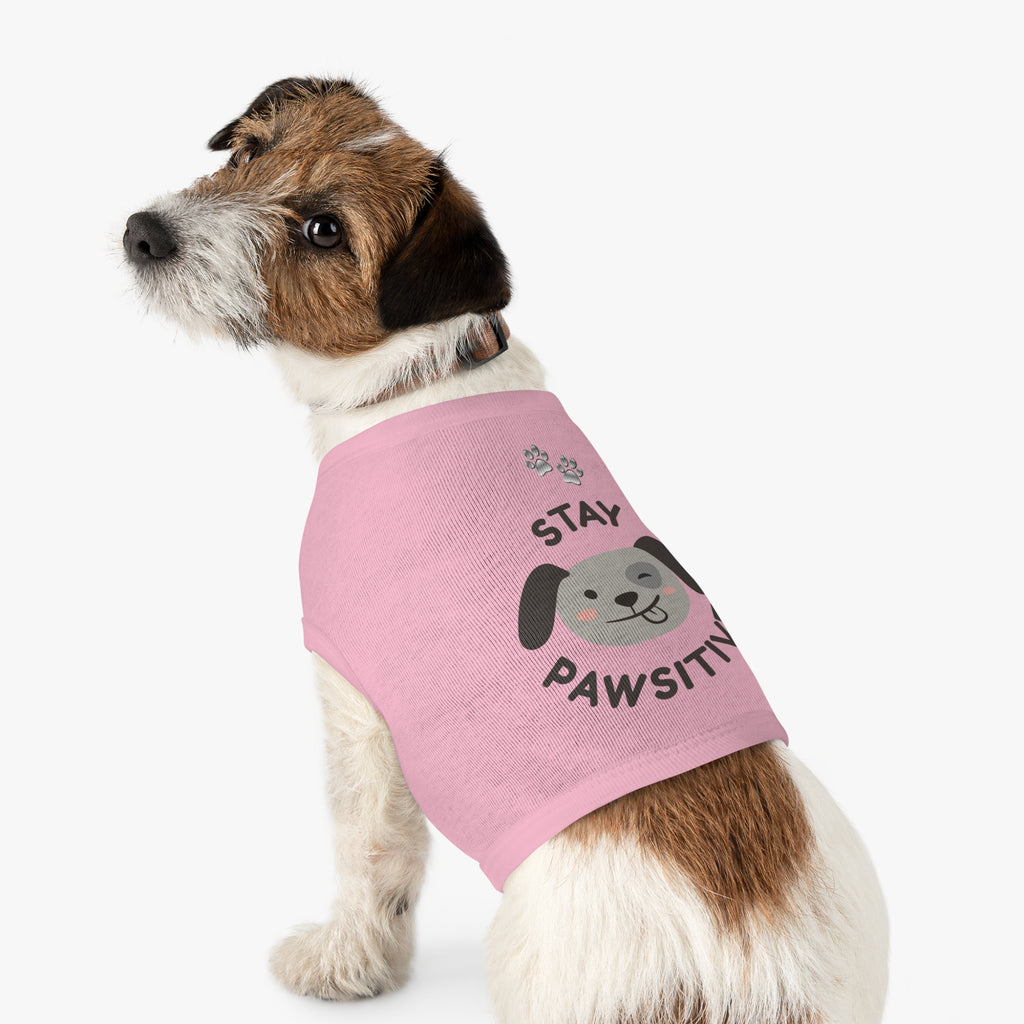 Stay Pawsitive Dog Tank Top — Cute Puppy Graphic Pet Shirt