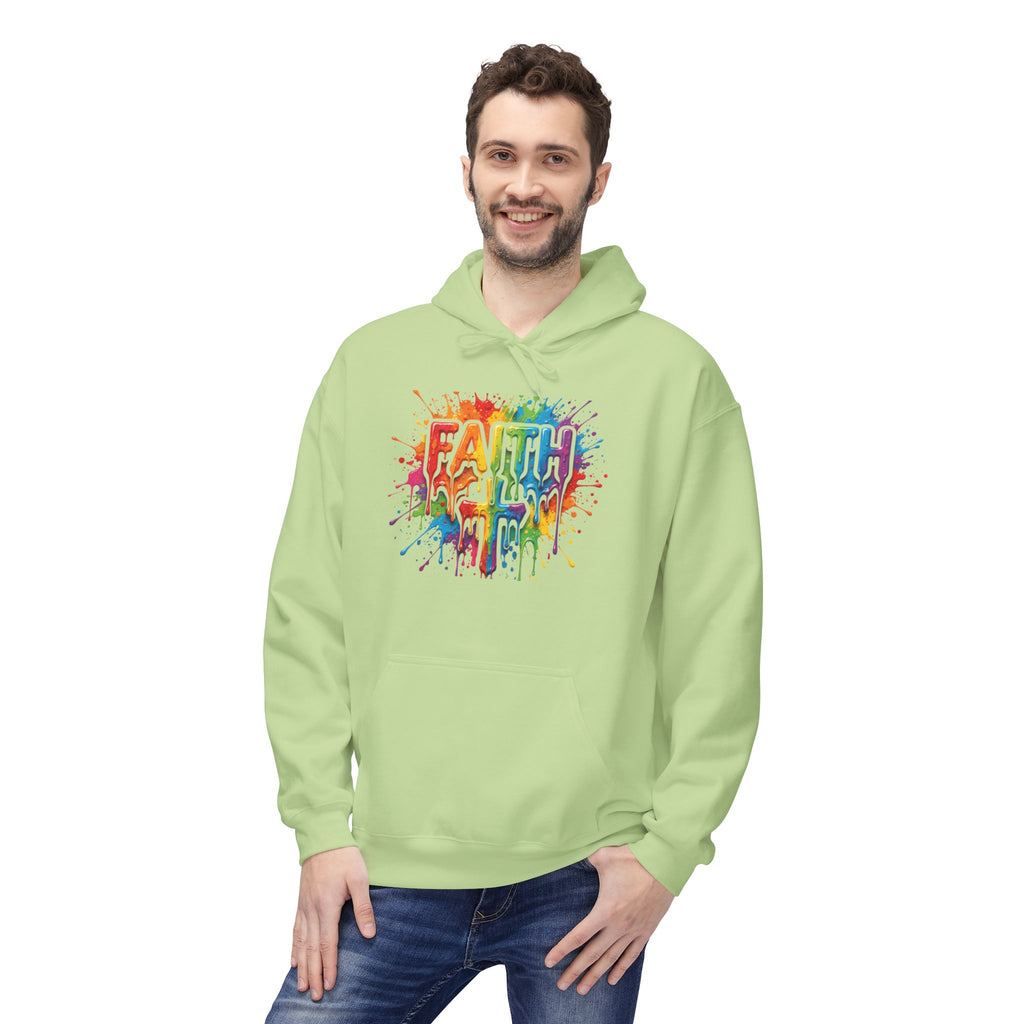 Faith Cross Rainbow Paint-Splash Hoodie