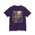 Kids Grafitti Dachshund T-Shirt — "Faithful Paws City" Colorful Angels & Paw Print Graphic Tee