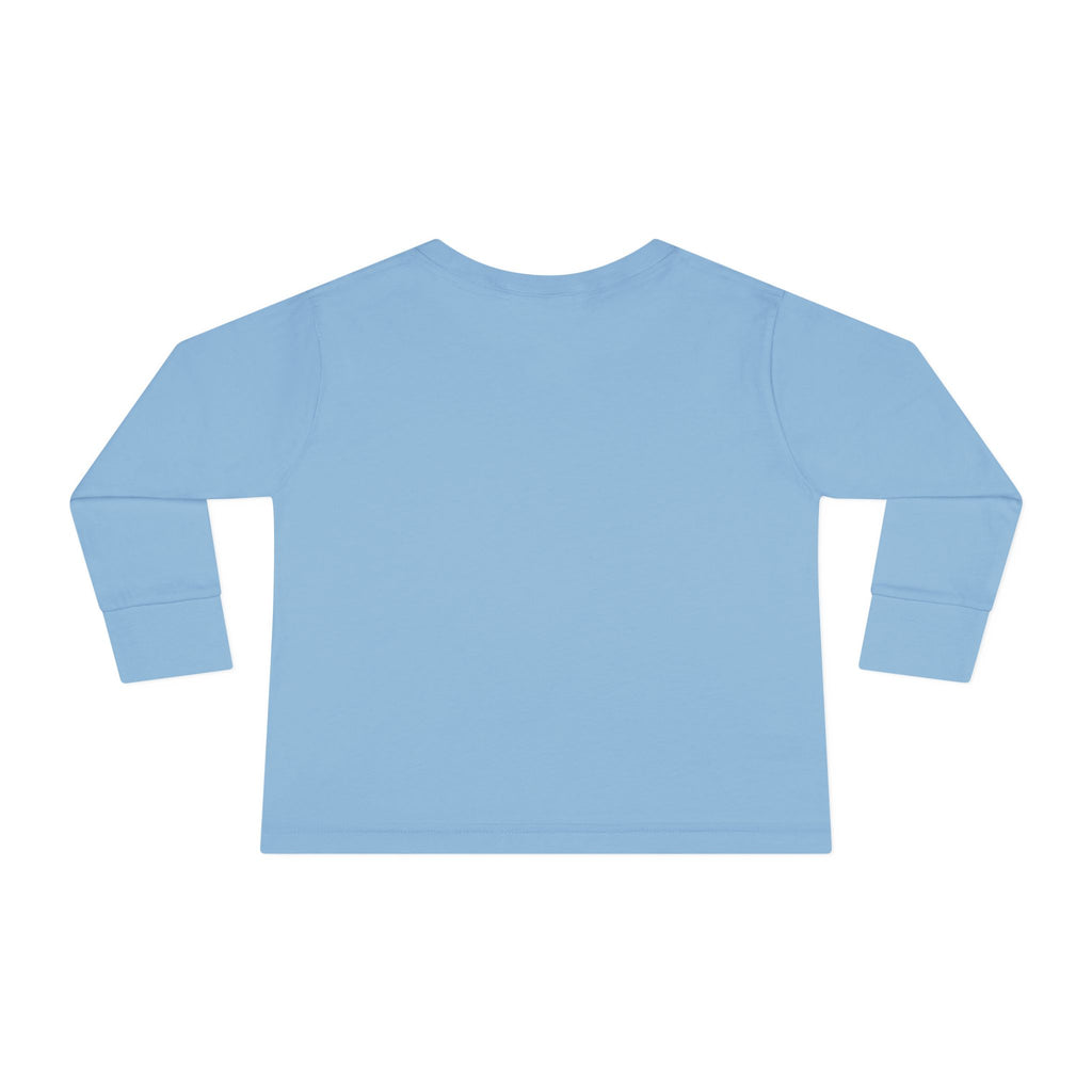 Toddler Long Sleeve Tee — "Jesus Loves Me" print with Colorful Legos Jesus on the cross - Sizes 2T - 6T