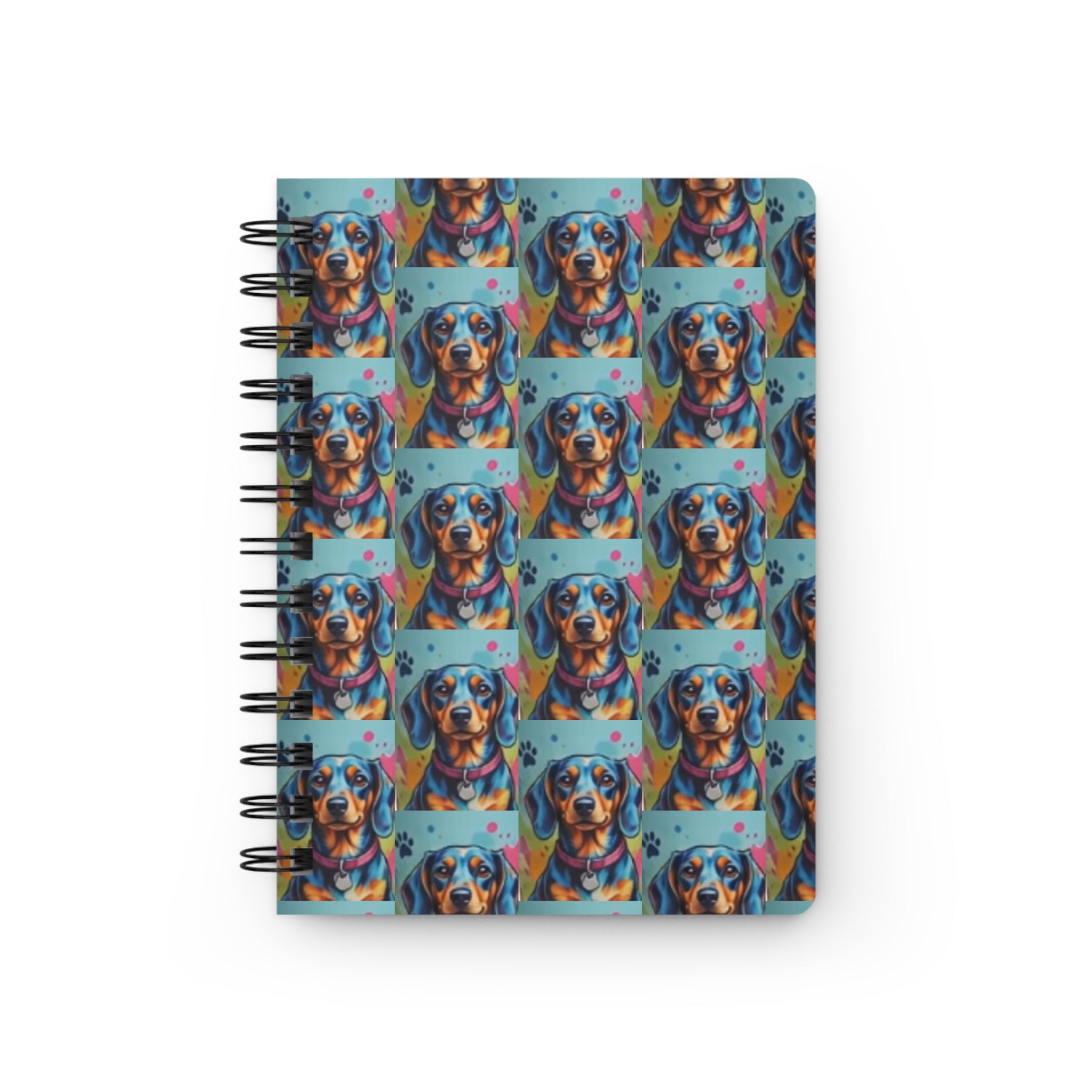 Colorful Dachshund Spiral Notebook — Vibrant Pop Art Dog Journal