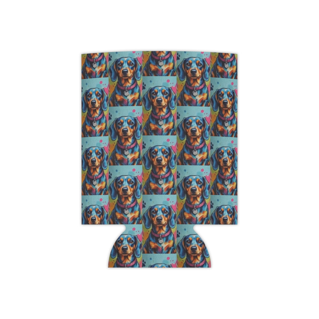 Can Cooler - Colorful Pop Art Dachshund Pattern