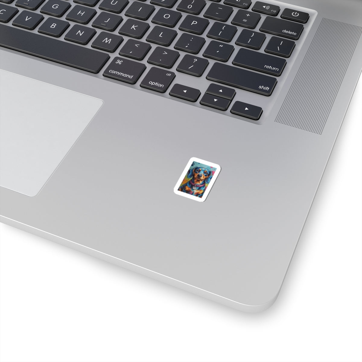 Colorful Dachshund Kiss-Cut Sticker — Vibrant Dog Art Decal for Laptops & Water Bottles