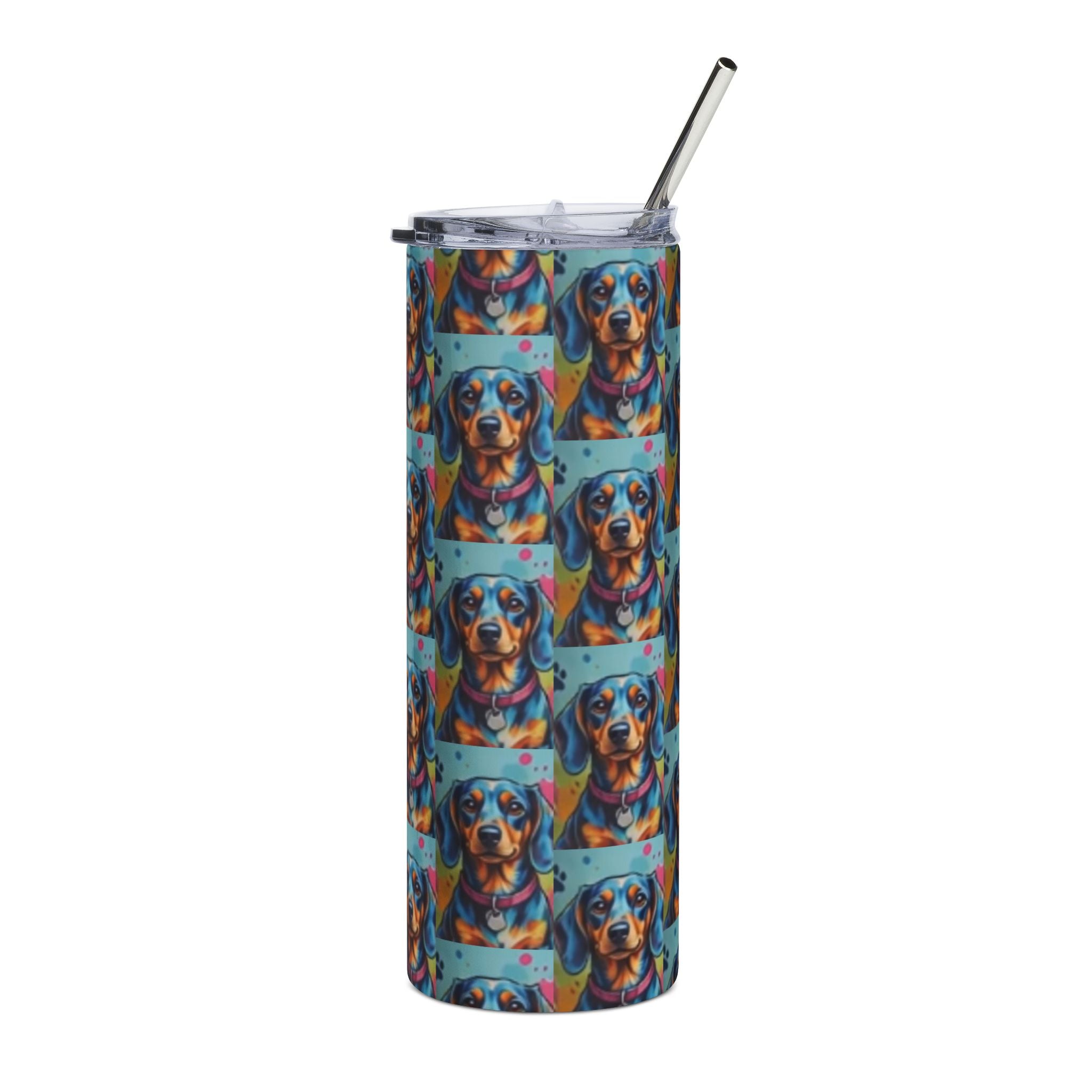 Dachshund Pop Art 20oz Stainless Tumbler – Colorful Wiener Dog Travel Cup